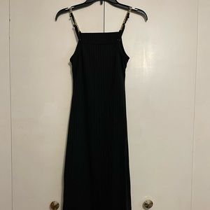 Size Small Black Dress with Gold Straps.